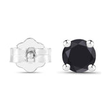 0.20 Carat Genuine Black Diamond .925 Sterling Silver Earrings
