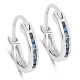 0.13 Carat Genuine Blue Diamond .925 Sterling Silver Earrings