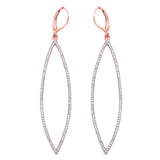 14K Rose Gold Plated 0.58 Carat Genuine White Diamond .925 Sterling Silver Earrings