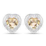 1.40 ct Genuine Citrine .925 Sterling Silver Earrings