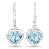 4.00 carat Genuine Blue Topaz .925 Sterling Silver Earrings