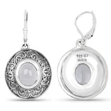 5.70 Carat Genuine Milky Aquamarine .925 Sterling Silver Earrings