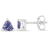 0.64 Carat Genuine Tanzanite .925 Sterling Silver Earrings
