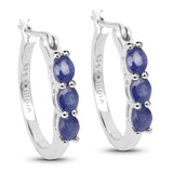 1.32 ct. Genuine Blue Sapphire .925 Sterling Silver Earrings