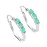 0.84 Carat Genuine Emerald .925 Sterling Silver Earrings