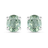 0.68 Carat Genuine Green Sapphire .925 Sterling Silver Earrings