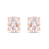 14K Rose Gold Plated 0.50 Carat Genuine Morganite .925 Sterling Silver Earrings