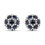 2.52 Carat Genuine Blue Sapphire .925 Sterling Silver Earrings