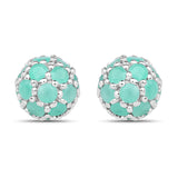 2.31 Carat Genuine Emerald .925 Sterling Silver Earrings