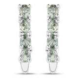 1.76 Carat Genuine Green Sapphire .925 Sterling Silver Earrings