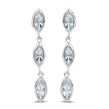 1.92 Carat Genuine Aquamarine .925 Sterling Silver Earrings