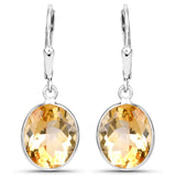 9.60 Carat Genuine Citrine .925 Sterling Silver Earrings