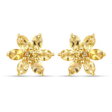 18K Yellow Gold Plated 2.12 Carat Genuine Citrine .925 Sterling Silver Earrings