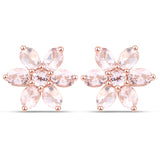 1.98 Carat Genuine Morganite .925 Sterling Silver Earrings