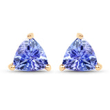 1.22 Carat Genuine Tanzanite 14K Yellow Gold Earrings