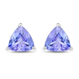1.18 carat Genuine Tanzanite .925 Sterling Silver Earrings