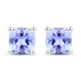 1.50 ct Genuine Tanzanite .925 Sterling Silver Earrings