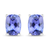 2.10 Carat Genuine Tanzanite .925 Sterling Silver Earrings