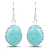 7.92 Carat Genuine Amazonite .925 Sterling Silver Earrings