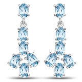 6.12 Carat Genuine Blue Topaz .925 Sterling Silver Earrings