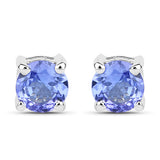 0.70 Carat Genuine Tanzanite .925 Sterling Silver Earrings