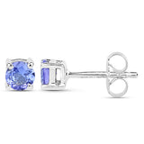 0.70 Carat Genuine Tanzanite .925 Sterling Silver Earrings