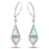 3.35 Carat Genuine Labradorite .925 Sterling Silver Earrings