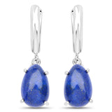 6.77 Carat Genuine Lapis .925 Sterling Silver Earrings