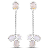 6.43 Carat Genuine Golden Rutile .925 Sterling Silver Earrings