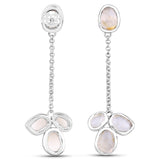 6.43 Carat Genuine Golden Rutile .925 Sterling Silver Earrings