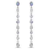 4.32 Carat Genuine Labradorite .925 Sterling Silver Earrings