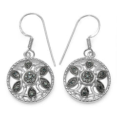 0.18 ct Genuine Blue Diamond .925 Sterling Silver Earrings