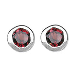 0.64 ct Genuine Garnet .925 Sterling Silver Earrings