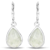 8.90 Carat Genuine Prehnite .925 Sterling Silver Earrings