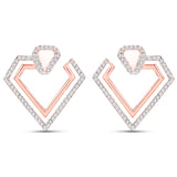14K Rose Gold Plated 2.36 Carat Genuine Pink Opal and White Topaz .925 Sterling Silver Earrings