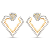 18K Yellow Gold Plated 2.26 Carat Genuine Prehnite and White Topaz .925 Sterling Silver Earrings