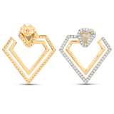 18K Yellow Gold Plated 2.26 Carat Genuine Prehnite and White Topaz .925 Sterling Silver Earrings