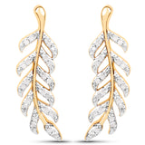 18K Yellow Gold Plated 0.24 Carat Genuine White Diamond .925 Sterling Silver Earrings