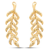 18K Yellow Gold Plated 0.24 Carat Genuine Yellow Diamond .925 Sterling Silver Earrings