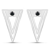 0.24 Carat Genuine Blue Sapphire .925 Sterling Silver Earrings