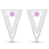 0.26 Carat Genuine Ruby .925 Sterling Silver Earrings
