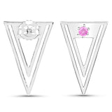 0.26 Carat Genuine Ruby .925 Sterling Silver Earrings