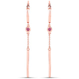 18K Rose Gold Plated 0.26 Carat Genuine Ruby .925 Sterling Silver Earrings