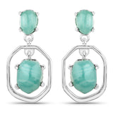 4.64 Carat Genuine Amazonite .925 Sterling Silver Earrings
