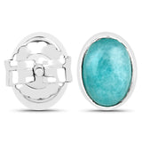 1.70 Carat Genuine Amazonite .925 Sterling Silver Earrings