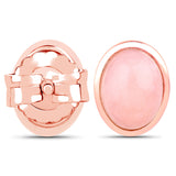 18K Rose Gold Plated 1.50 Carat Genuine Pink Opal .925 Sterling Silver Earrings