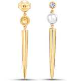 18K Yellow Gold Plated 0.14 Carat Genuine Tanzanite .925 Sterling Silver Earrings