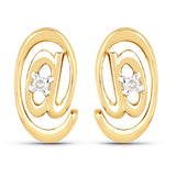 18K Yellow Gold Plated 0.02 Carat Genuine White Diamond .925 Sterling Silver Earrings