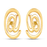 18K Yellow Gold Plated 0.02 Carat Genuine Yellow Diamond .925 Sterling Silver Earrings