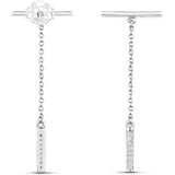 0.09 ct. Genuine White Diamond .925 Sterling Silver Earrings